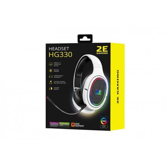 Гарнітура 2E Gaming HG330 RGB 7.1 White (2E-HG330WT-7.1)