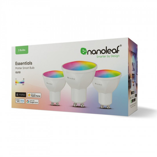 Розумна лампа Nanoleaf Essentials Smart GU10, 5 Вт, Apple HomeKit, Matter, 3 шт. (NF080B02-3GU10)