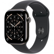 Смарт-годинник Apple Watch Series 11 GPS + Cellular 46mm Slate Titanium Case with Black Sport Band - S/M (MFD14RK/A)