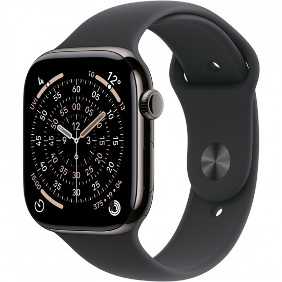 Смарт-годинник Apple Watch Series 11 GPS + Cellular 46mm Slate Titanium Case with Black Sport Band - S/M (MFD14RK/A)