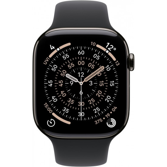 Смарт-годинник Apple Watch Series 11 GPS + Cellular 46mm Slate Titanium Case with Black Sport Band - S/M (MFD14RK/A)