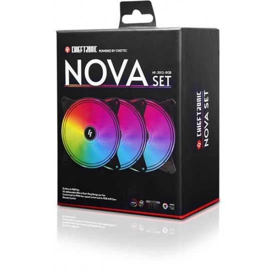 Вентилятор Chieftec Chieftronic Nova 3in1 ARGB Black (NF-3012-RGB)
