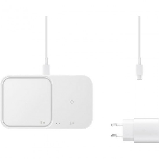 Бездротовий зарядний пристрій з блоком живлення Samsung EP-P5400 Wireless Charger Duo 15W White (EP-P5400TWEGEU)