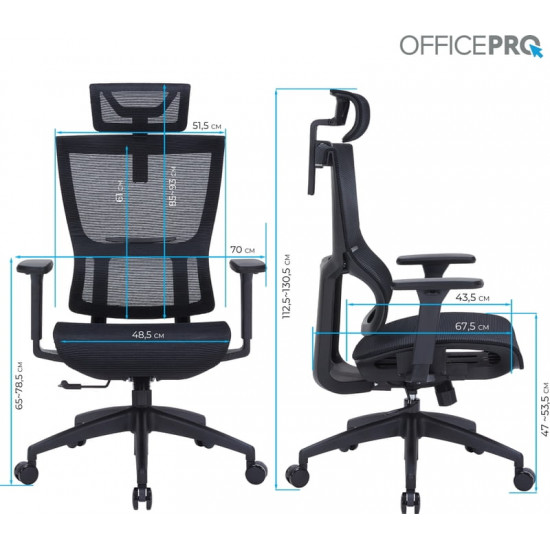Крісло офісне Officepro Elegant OC660-B-B-B Black