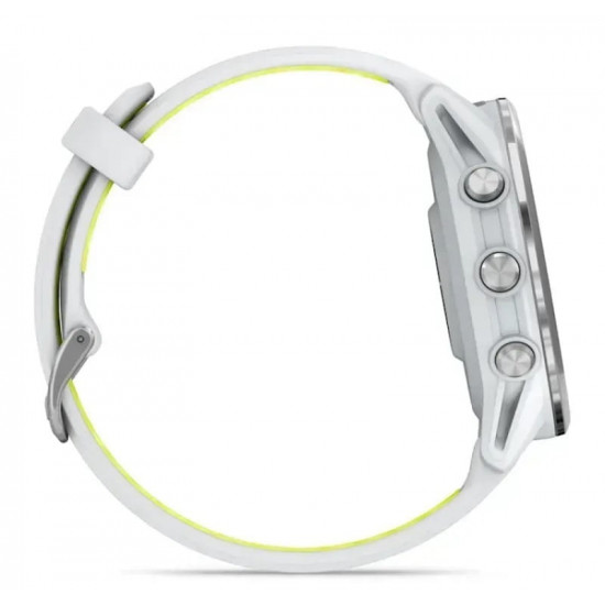 Смарт-годинник Garmin Forerunner 970 Whitestone Titanium with Whitestone/Translucent Amp Yellow Silicone with Silver Buckle (010-02969-61)