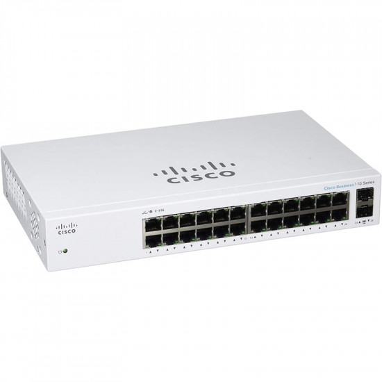 Комутатор Cisco Business 110 CBS110-24T-EU (24хGE, 2хGE SFP, некерований)