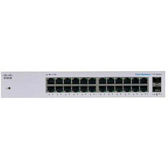 Комутатор Cisco Business 110 CBS110-24T-EU (24хGE, 2хGE SFP, некерований)