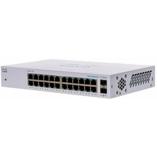 Комутатор Cisco Business 110 CBS110-24T-EU (24хGE, 2хGE SFP, некерований)